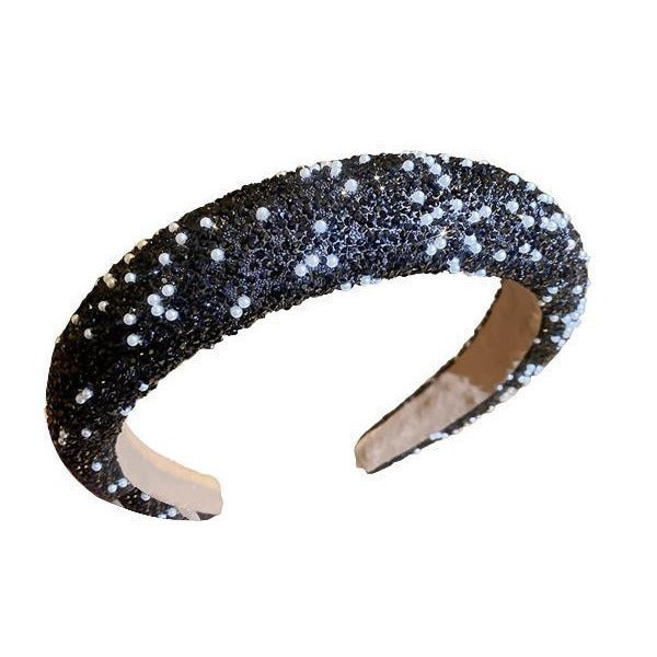 Pearl-encrusted headband high cranial pressure headband