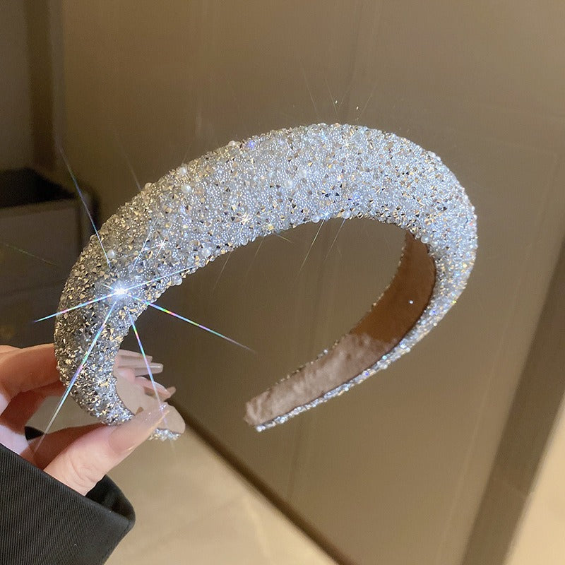 Pearl-encrusted headband high cranial pressure headband