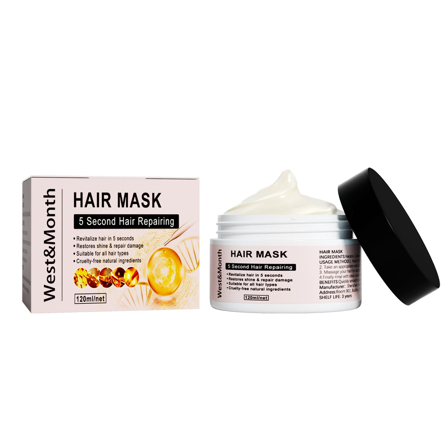 Keratin Repair Hair Mask, Moisturize And Repair Hair Ends Split Improve Dry And Frizz Hair Care Mask