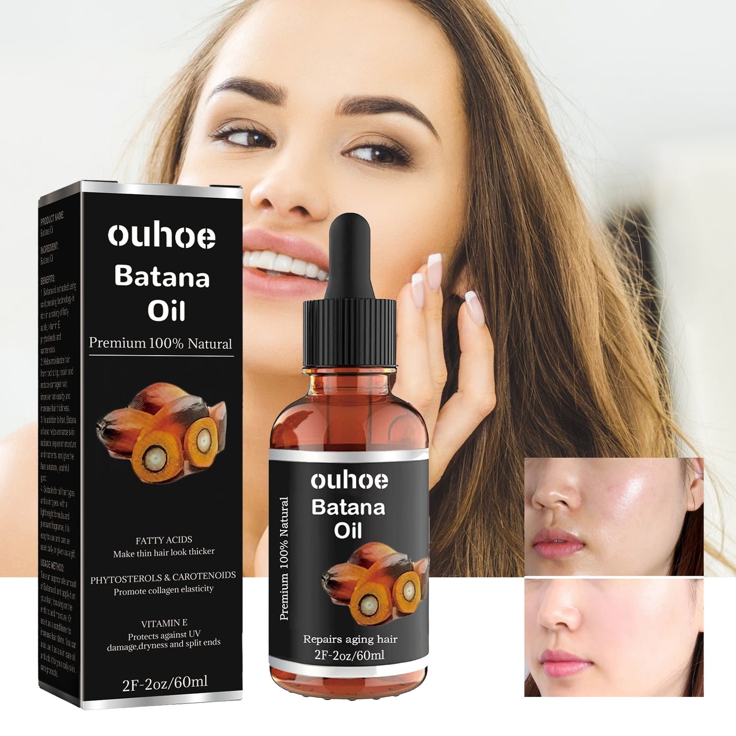 Batana Essential Oil, Hair Smoothing Anti-Loss Nourishing Skin Care Essential Oil